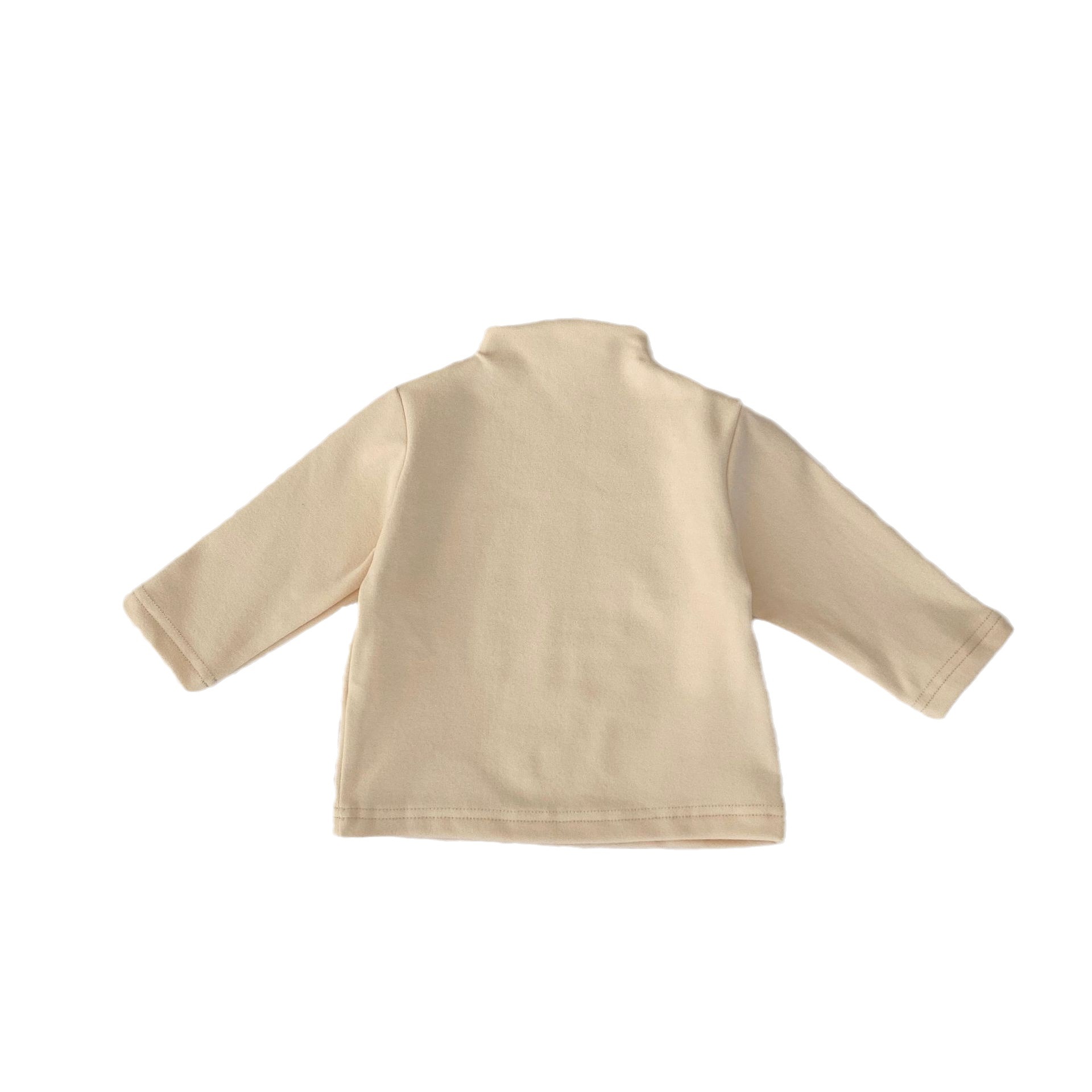 2023 Autumn New Boys and Girls Baby Simple Half High Collar Top Solid Color All-match Long Sleeve T-shirt Elastic Base Shirt