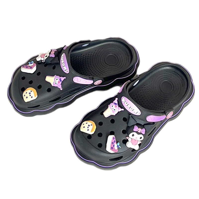 Qidan Shoe Factory Kulomi Hole Shoes Women's Summer Girls DIY Accessories Thick Bottom Two-Wear Sandals Sanrio