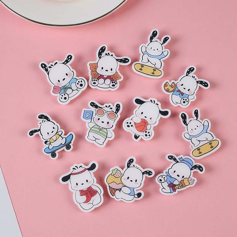 ins cartoon cute Pacha dog acrylic brooch backpack accessories elementary school student gift