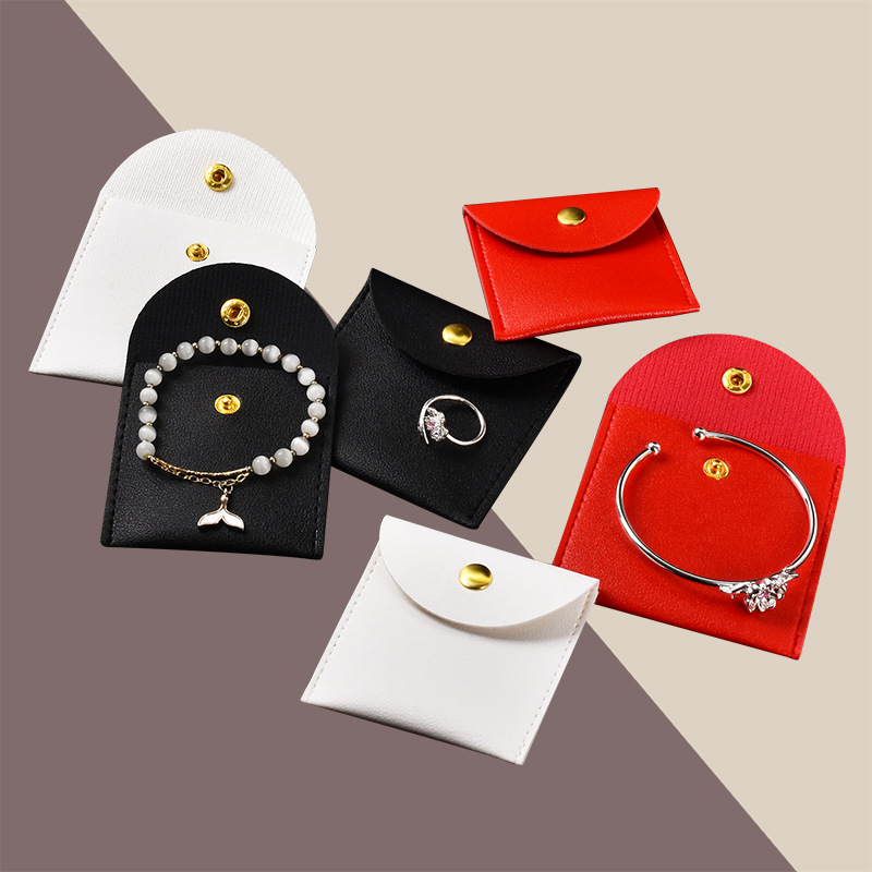 High-grade Jewelry Jewelry Bag Flannel Bag Snap Bag Delicate Velvet Ring Necklace Jewelry Storage Bag Earring Bag