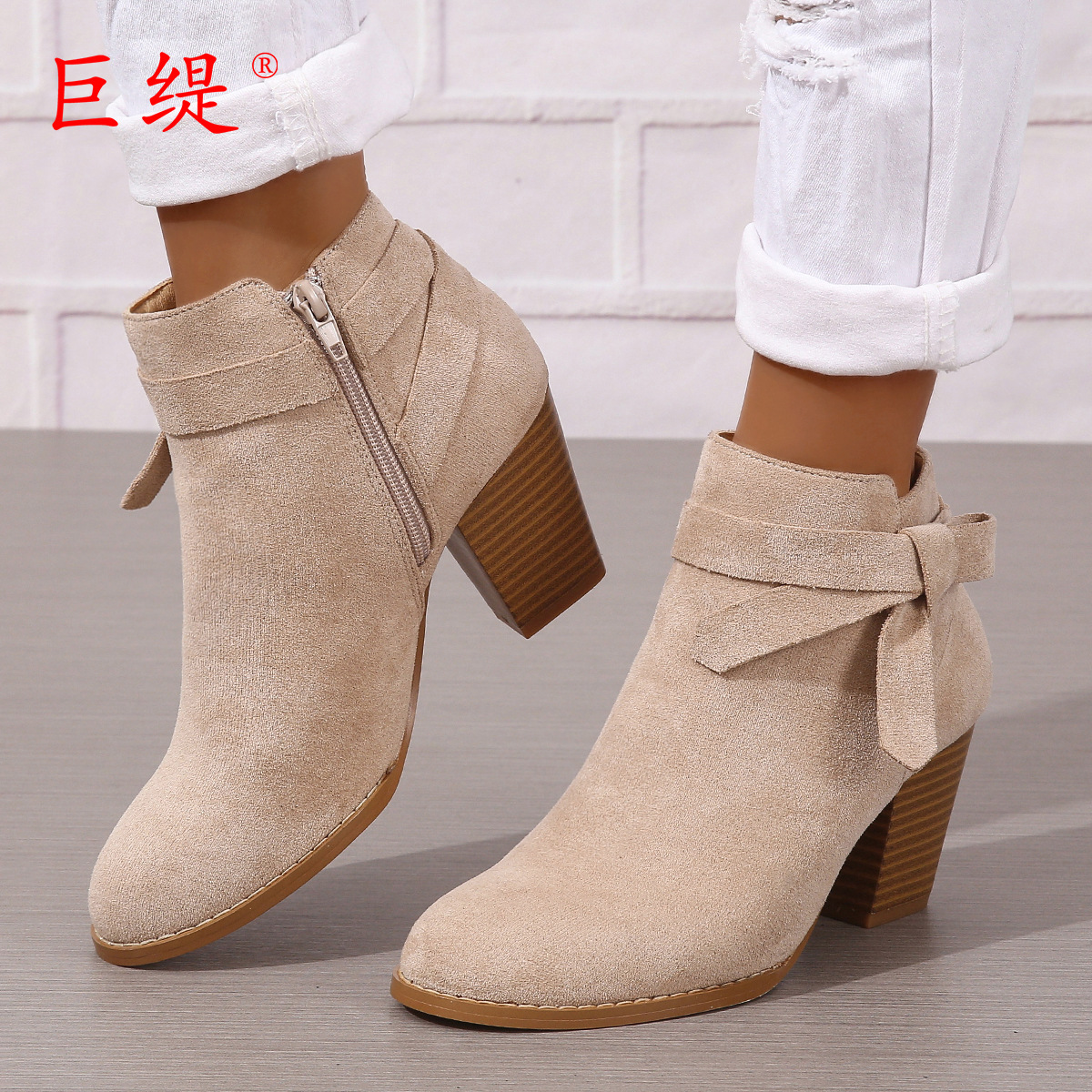 Juti 2023 autumn and winter new foreign trade plus size high heels WISH Amazon European and American women's fashion shoes