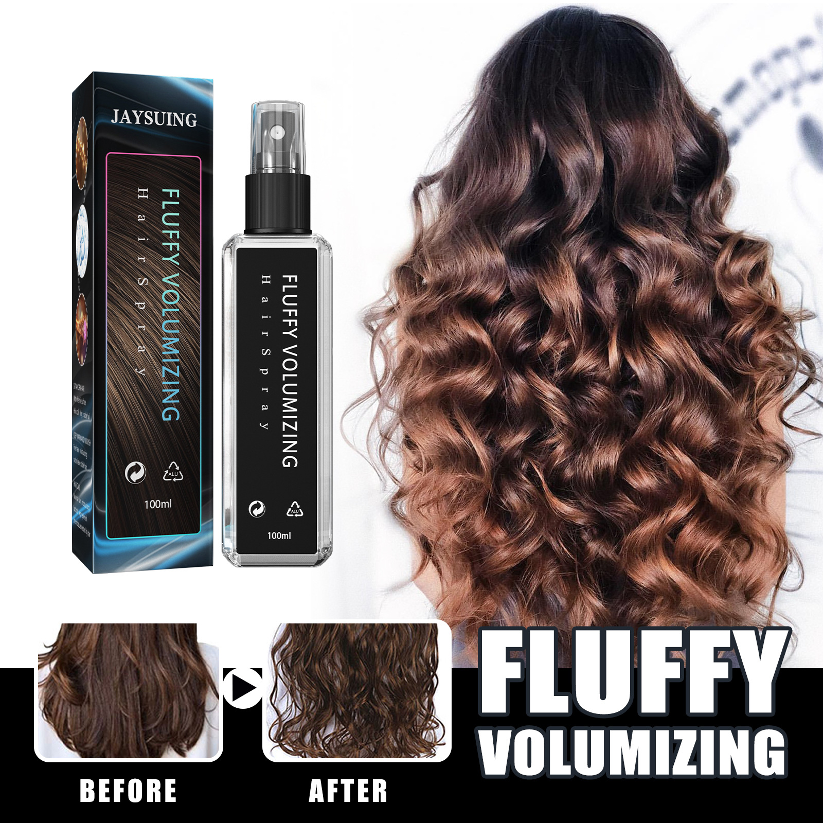 Jaysuing hair styling spray light fluffy fragrance modeling plastic elastic modeling styling spray