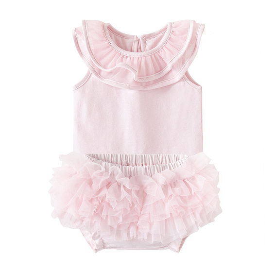 Baby Clothes Summer suit Newborn Split Clothes Baby Girl's Top Skirt Princess Full Moon Knitted Ha-ha Clothes