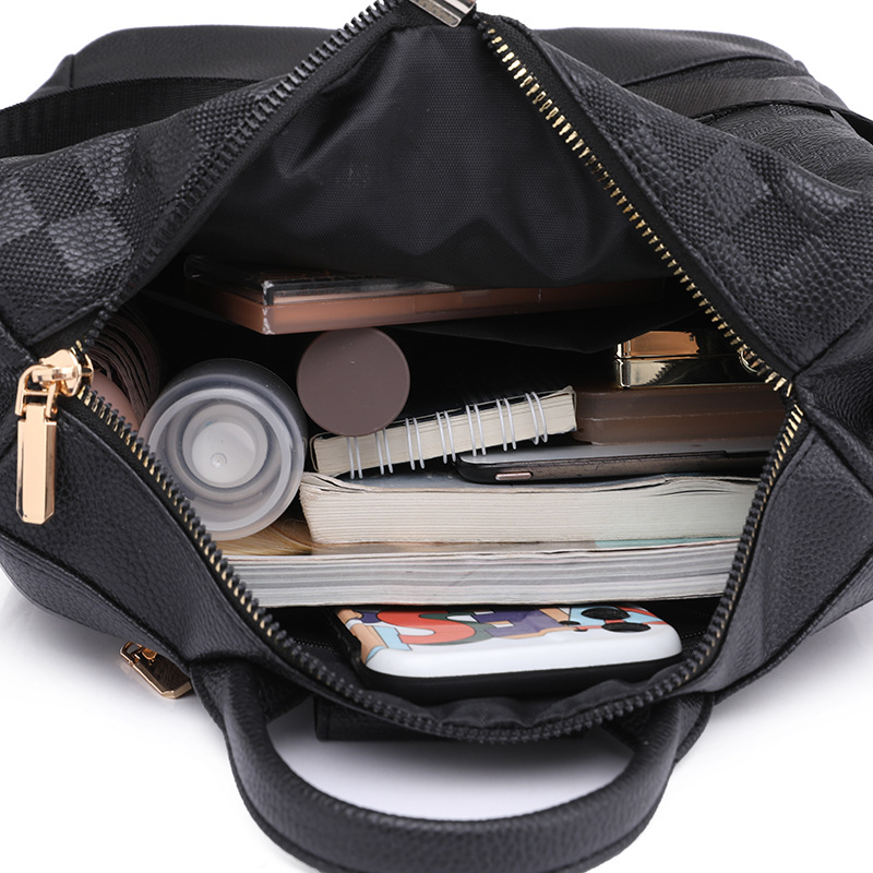 Korean Style New Fashionable PU Soft Leather Women's Casual Backpack Lightweight Simple Large Capacity Anti-theft Travel Backpack