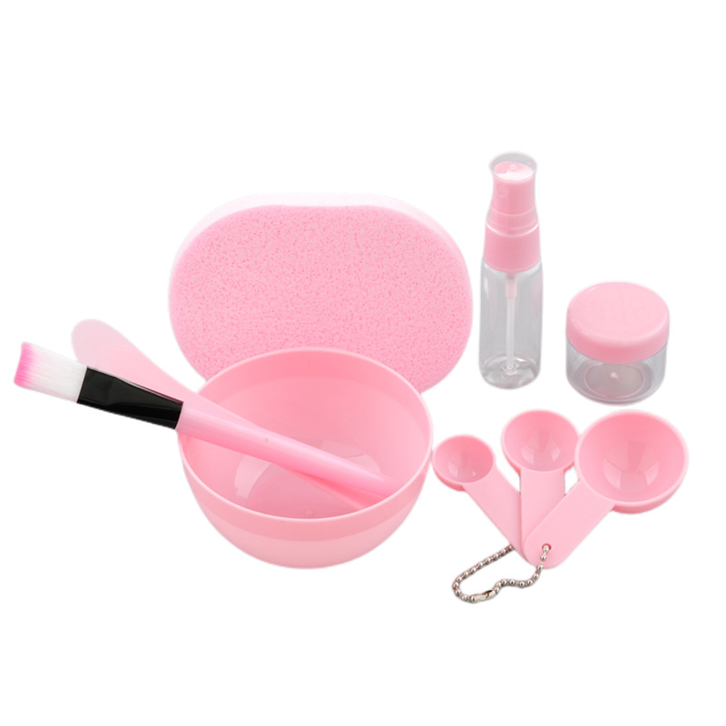 Make-up 9-piece Cosmetic Bowl Scraper Measuring Spoon Spray Bottle Cleansing Puff DIY Homemade Mask Tool 9-piece Set