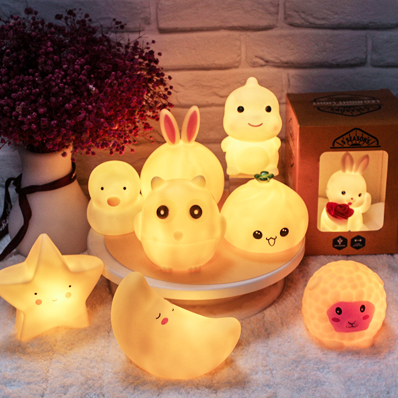 Cartoon Luminous Toy Night Market Stall Ring Internet Celebrity Atmosphere Night Light Children's Creative Gift Night Light in stock
