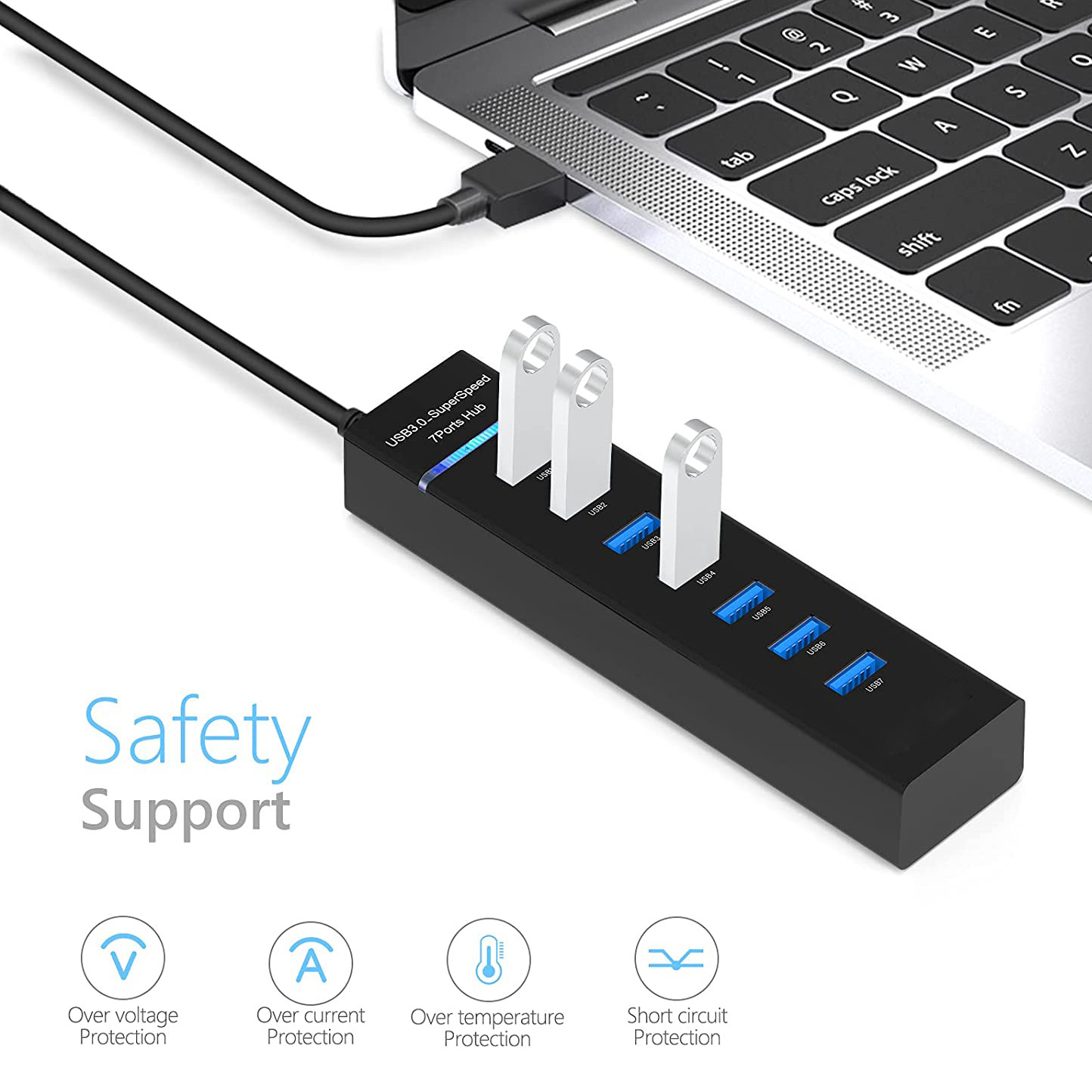 HBZ02 hub docking station high-speed splitter usb3.0 computer expansion hub multi-interface one drag seven