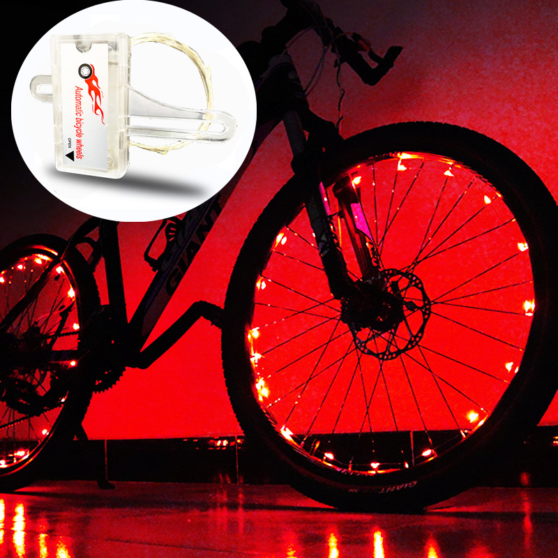 Intelligent automatic switch mountain bike Hot Wheel lamp colorful spoke lamp colorful steel wire double sense lamp equipment