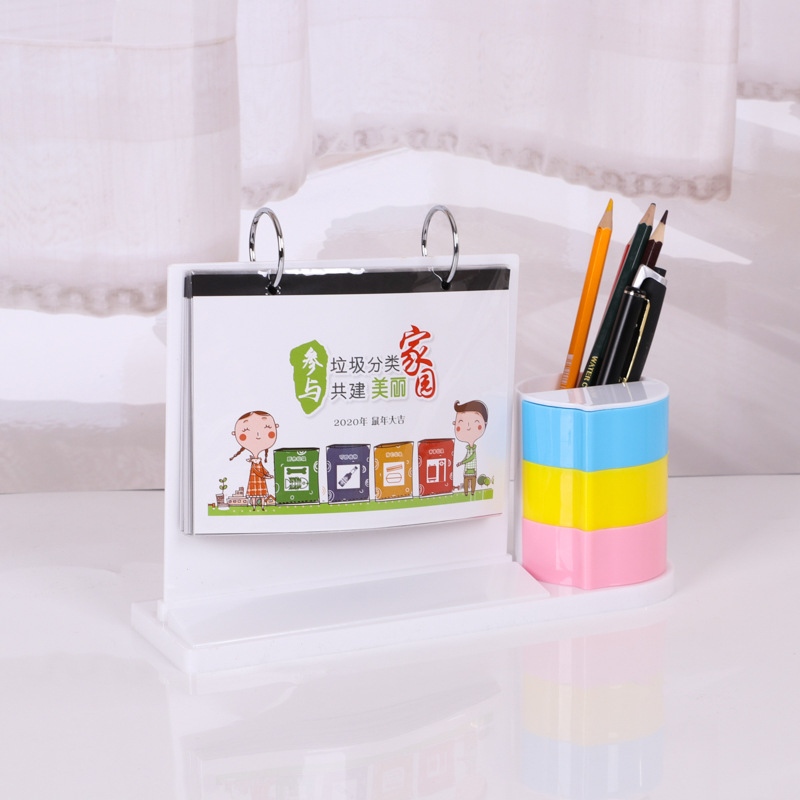 in stock 2025 Dragon Year Plastic Desk Calendar Enterprise Business Office Desktop Desk Calendar Wholesale Printing Customized