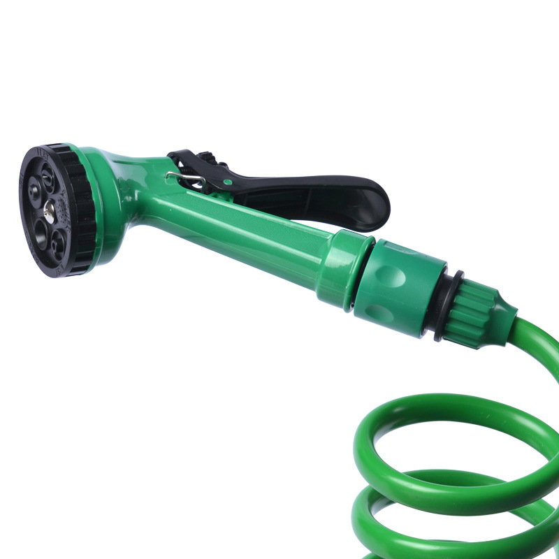 Wholesale household spring tube watering water gun telescopic water pipe watering vegetables car wash water gun hose garden 5 function nozzle