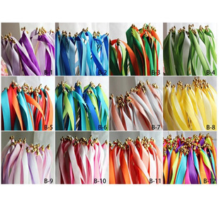 Europe and the United States cross-border wedding color ribbon fairy wand magic wand flower decoration Lawn Party warm 3 one