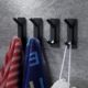 Long High and Low Hook-Black 4 Pack