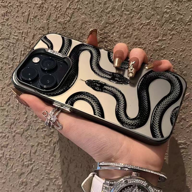 New Dark Personality Snake Metal Keys for Apple 16Pro Mobile Phone Case 12Pro Max Frosted 11 Hard Shell