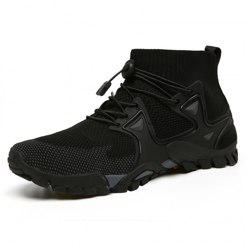 Personalized socks shoes men's shoes large size mesh fly woven solid color sports shoes outdoor hiking lovers running shoes