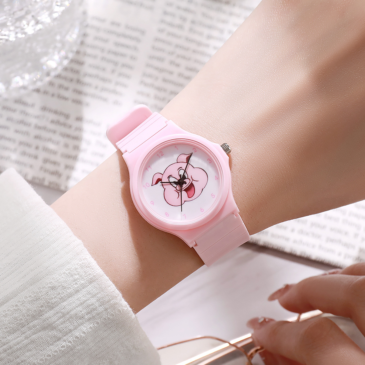 New cartoon pink piggy watch children watch time students children cute quartz watch cross-border wholesale generation