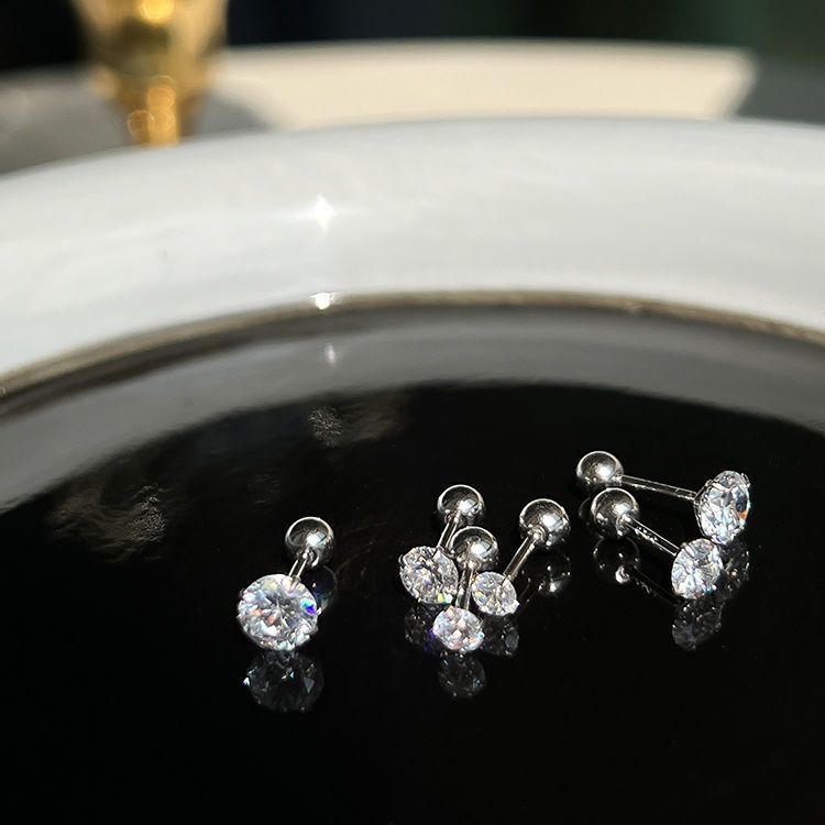 Ear Stud Women's Ear Holes Simple Small Ear Bone Stud ins High Beauty Value Earrings Ear Jewelry Sleep Free