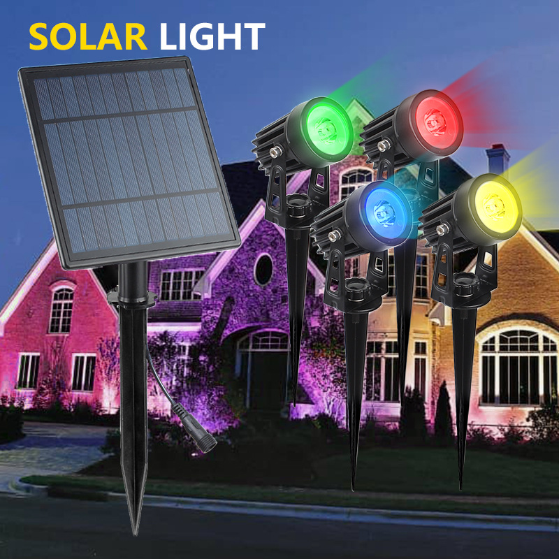 Cross-border new solar floor lamp spotlight outdoor super bright waterproof lawn lamp landscape garden courtyard lamp