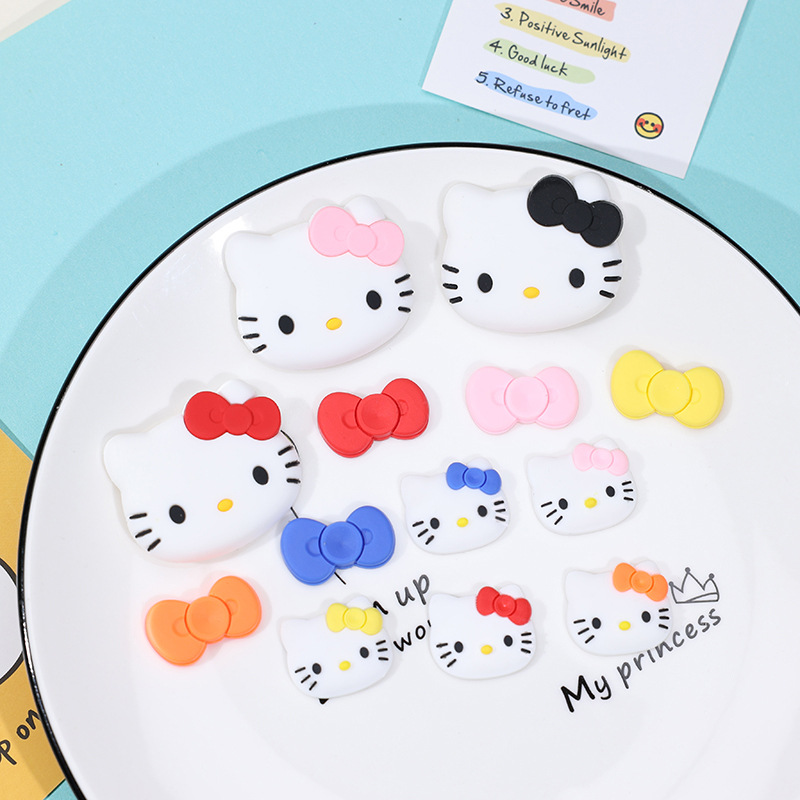 Three-dimensional Bow Tie Cat Large KT Cat DIY Soft Silicone Accessories Hook Decoration Mobile Phone Case Insulation Water Cup Tow