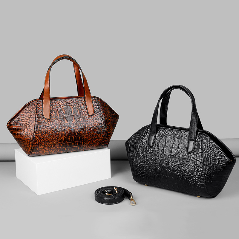 Táska női táska krokodilmintás messenger táska könnyű luxus elegáns középkorú anyatáska textúra puha kézitáska_voghion.com
