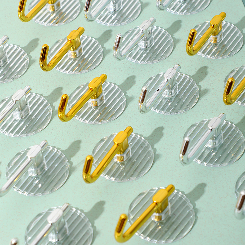 Acrylic Hook bathroom seamless sticky hook punch-free strong adhesive schoolbag behind the door wall clothes hook bathroom