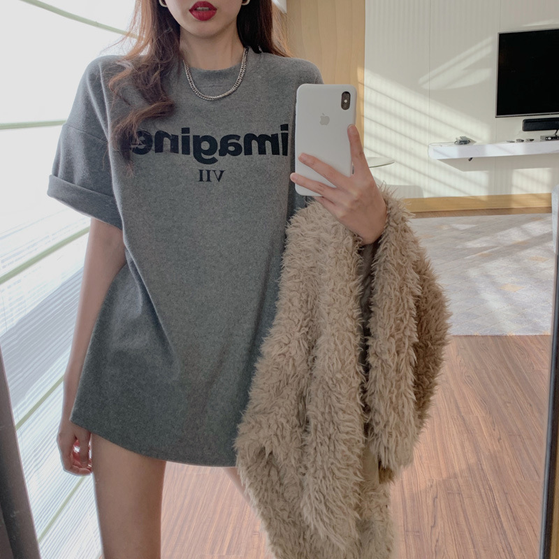 Large size short sleeve T-shirt female collar summer Korean version of New Loose Women's Letters foreign trade Women's wholesale
