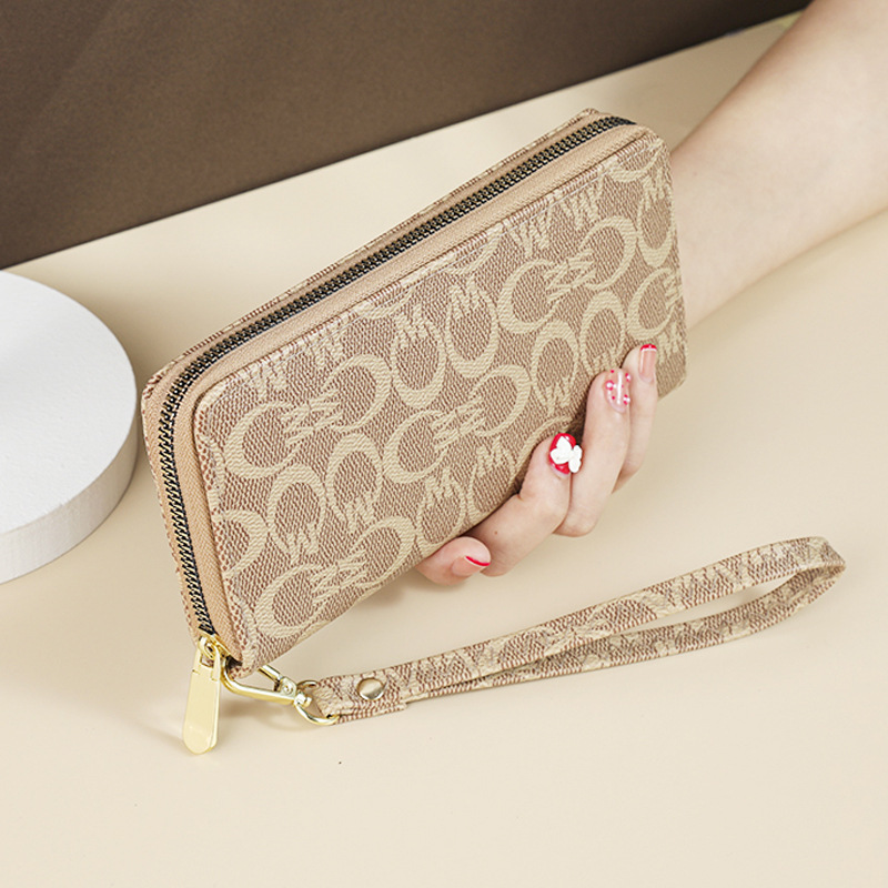 Wallet women long 2022 new Korean style women's zipper handbag multi-card slot large capacity printed phone bag for women