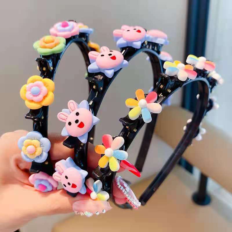 Children's hair accessories girls' hair pressing headband cute baby broken hair headband summer little girl braided hair clip hairpin headdress