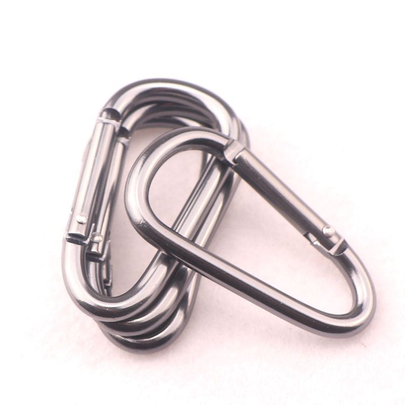 Factory supply No. 6 D bold full gun black mountaineering key chain outdoor buckle fast buckle
