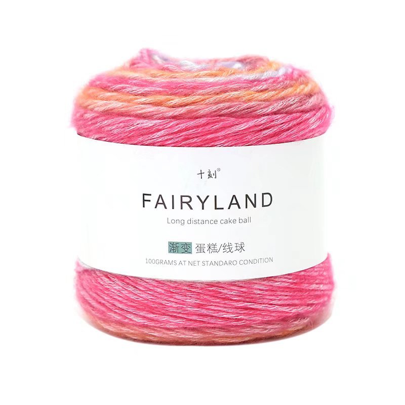 Ten-carved gradient cake thread sweater scarf hat hand-knitted thread hook needle medium fine wool