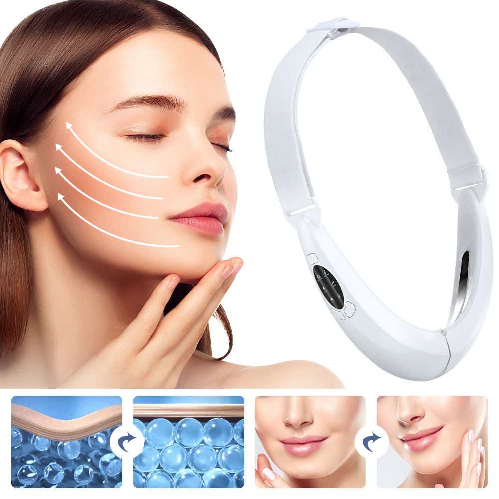 Microcurrent V-face lifting device for toning the jawline, reducing fine lines, and enhancing facial contours