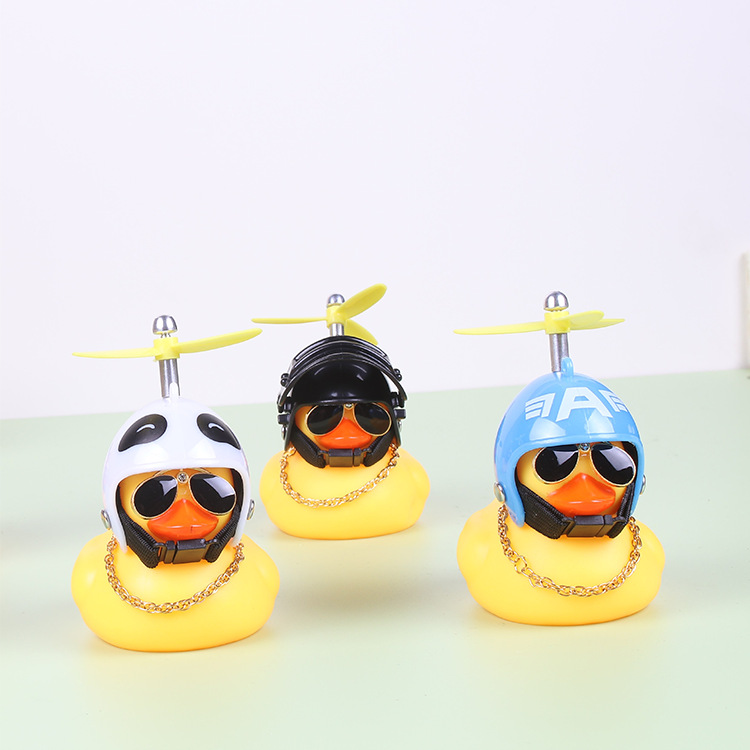 TikTok Car Yellow Duck Creative Bamboo Dragonfly Breaking Wind Duck Car Accessories Ornaments Internet Celebrity Social Duck