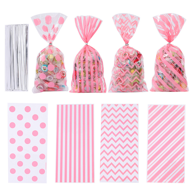 Factory wholesale opp plastic flat pocket dessert packaging bag candy biscuit gift bag West Point tie mouth bag
