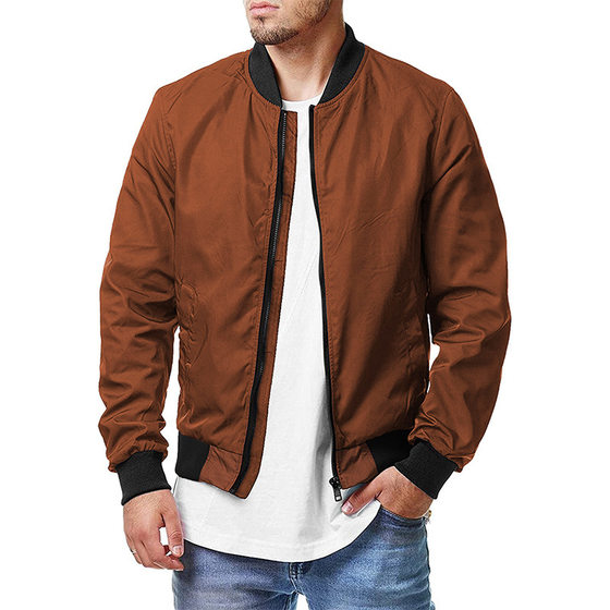 European and American New Men's Aviator Jacket Spring and Autumn Cross-border Casual Trendy Large Size Men's Zipper Men's Jacket 5XL