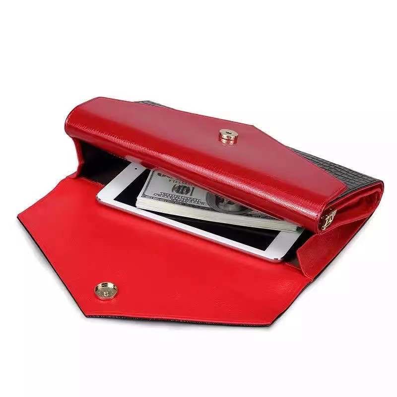 Genuine leather clutch Women's fashionable elegant large capacity clutch Women's messenger bag 2023 new women's clip bag
