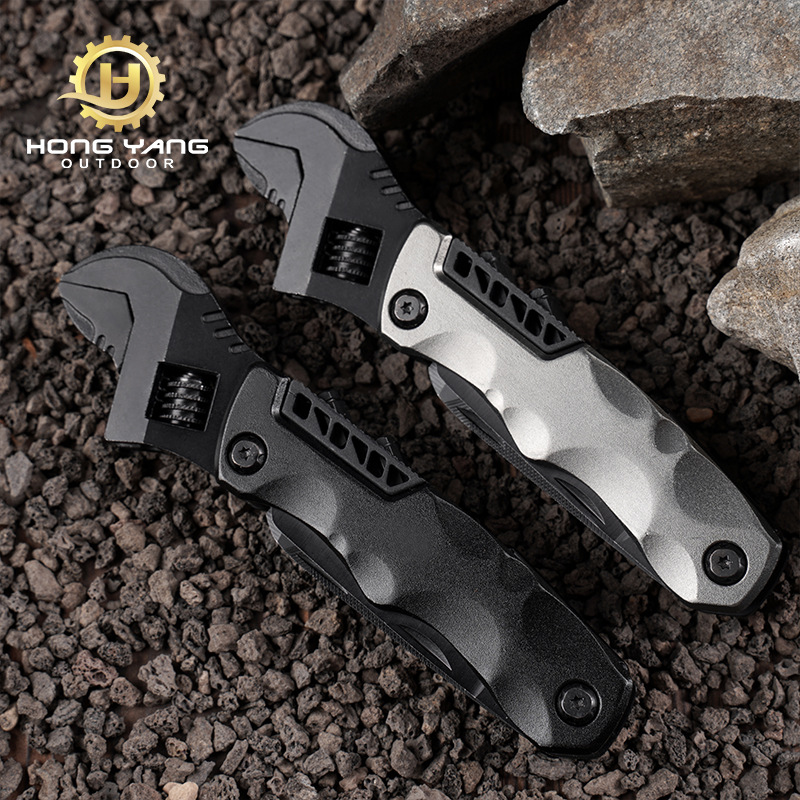 Outdoor multi-functional adjustable wrench folding hexagon socket wrench batch head combination hardware tools wholesale