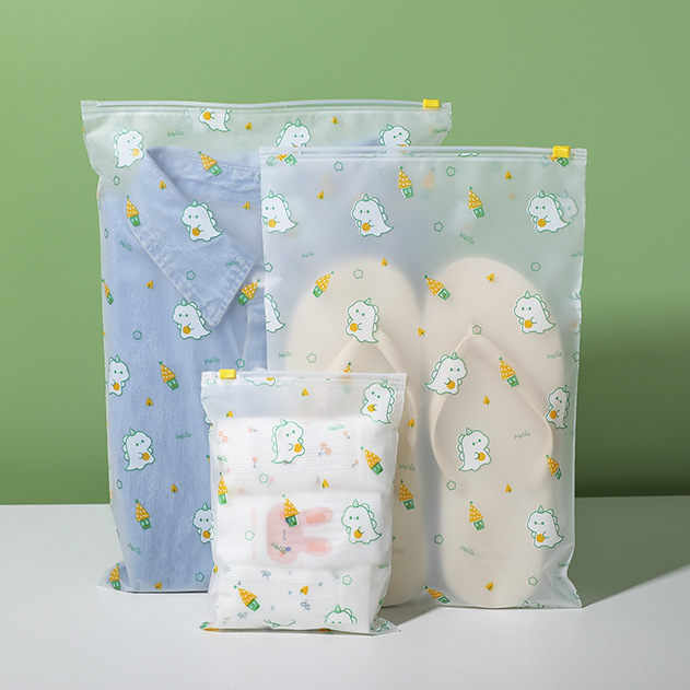 Clothing zipper bag clothes packaging bag PE plastic sealed bag waterproof moisture-proof bag cartoon toddler sorting bag