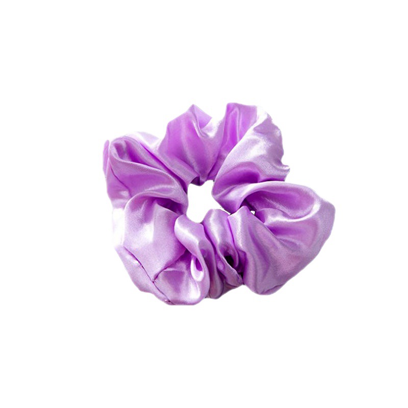 European and American cross-border artificial silk hair band women's large hair accessories simple solid color headband high elastic large intestine ring fabric hair ring
