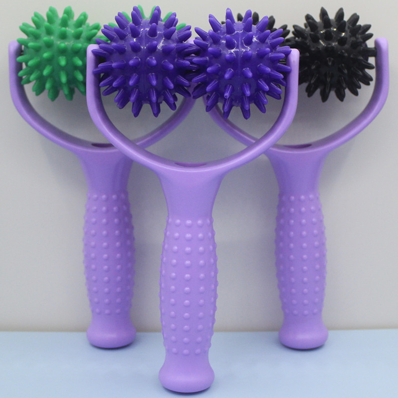 Stab Ball Roller Massage Stick Portable Muscle Relaxer Shoulder Neck Roller Soothing Stick Yoga Massage Roller Stick