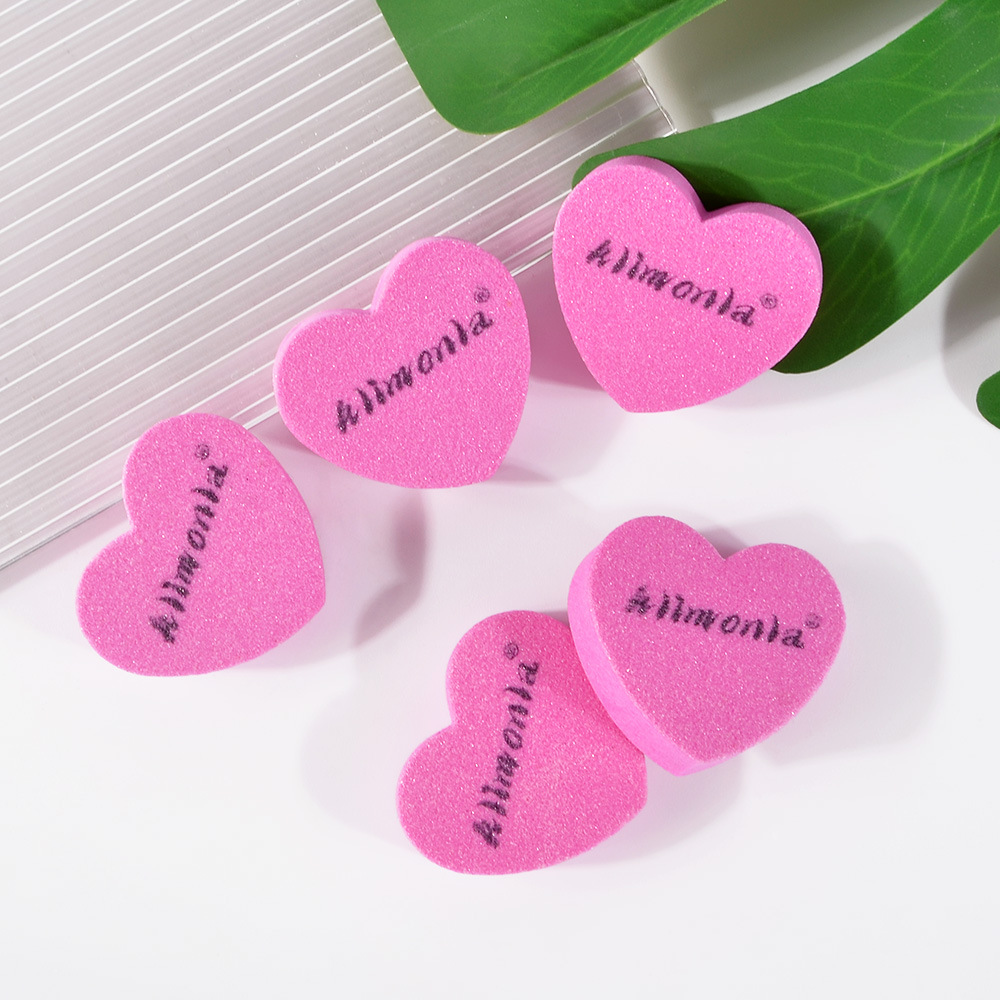 Factory direct supply mini love nail nail file washable sponge polishing nail tools wholesale
