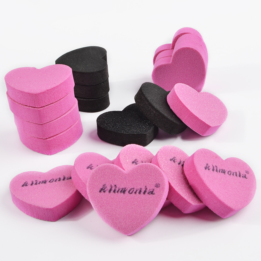 Mini Love Sponge Pink Black Polished Nail Manicure Tofu Block Nail File for Nail Art