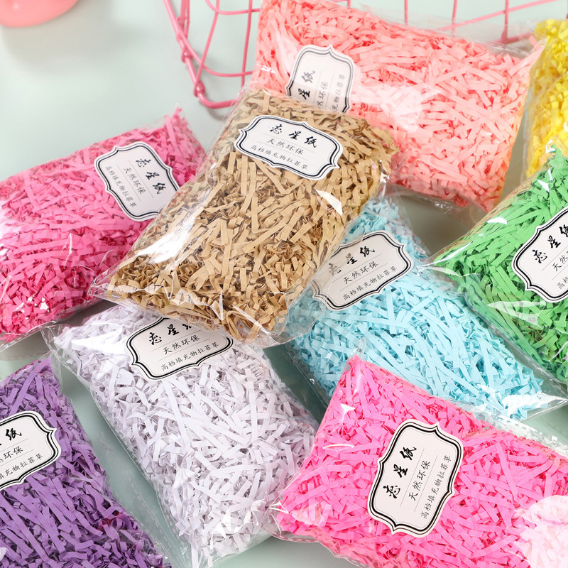 200g Ruffy Straw Paper Silk Packaging Gift Box Filler Shredded Paper Silk Wedding Decoration Accompanying Gift