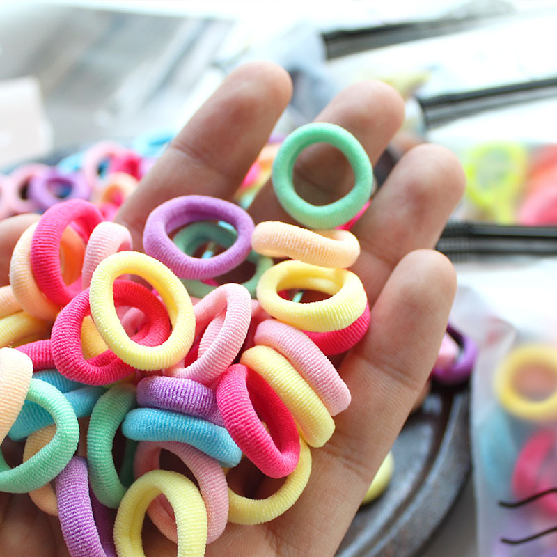 100 pieces/pack children's hair band baby does not hurt hair rubber band high elastic base tie hair girl hair rope hair accessories