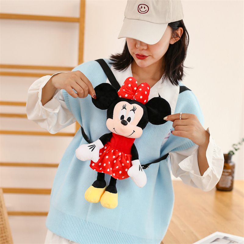 Mickey Minnie Mickey Mouse Plush Toy Backpack Doll Female Children Gift Backpack Fashion Cute Backpack