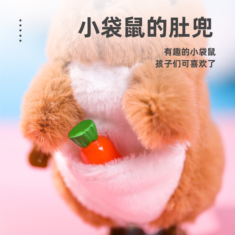 Lejier rabbit year jumping little white rabbit winding clockwork toy simulation plush little kangaroo toy children gift