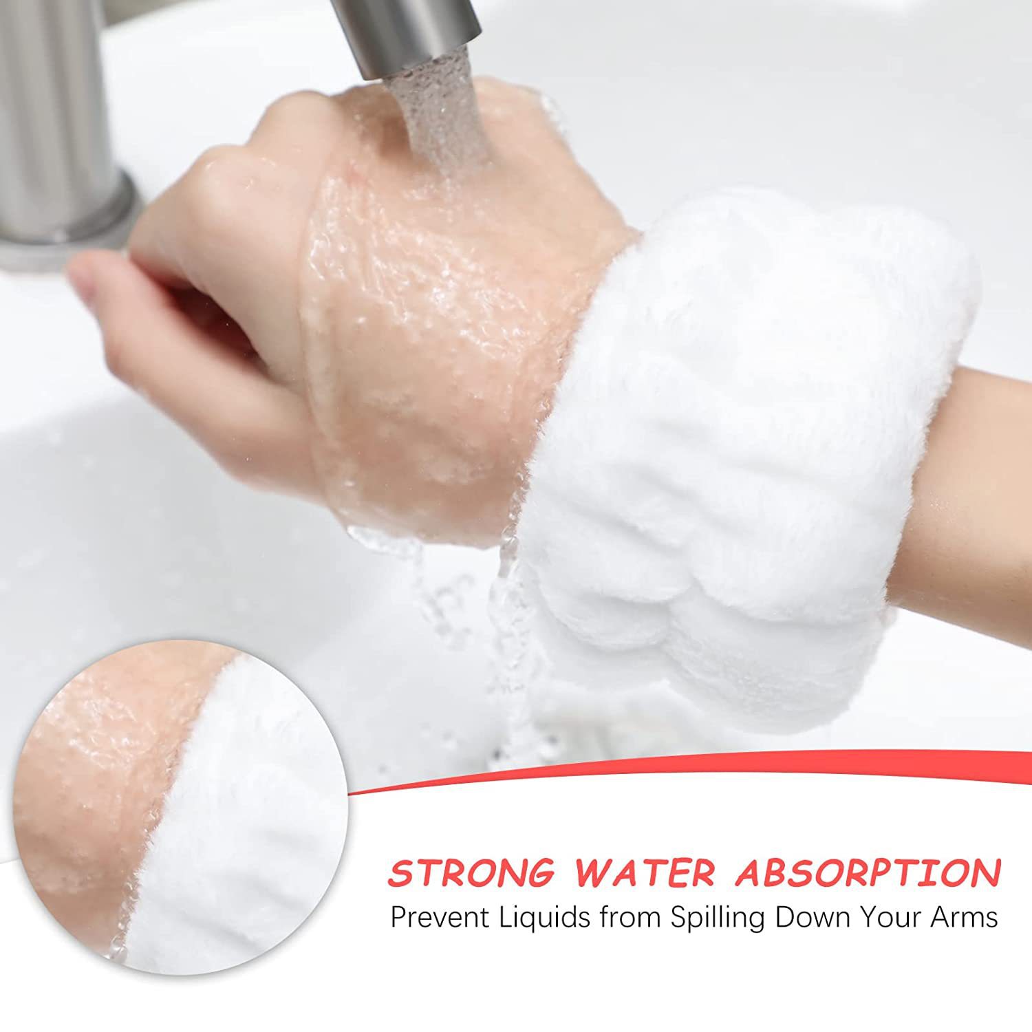 European and American Amazon Cross-border Sports Bracelet Solid Color Flannel Face Wash Wrist Band Headband Waterproof Hand Wash Wrist Band