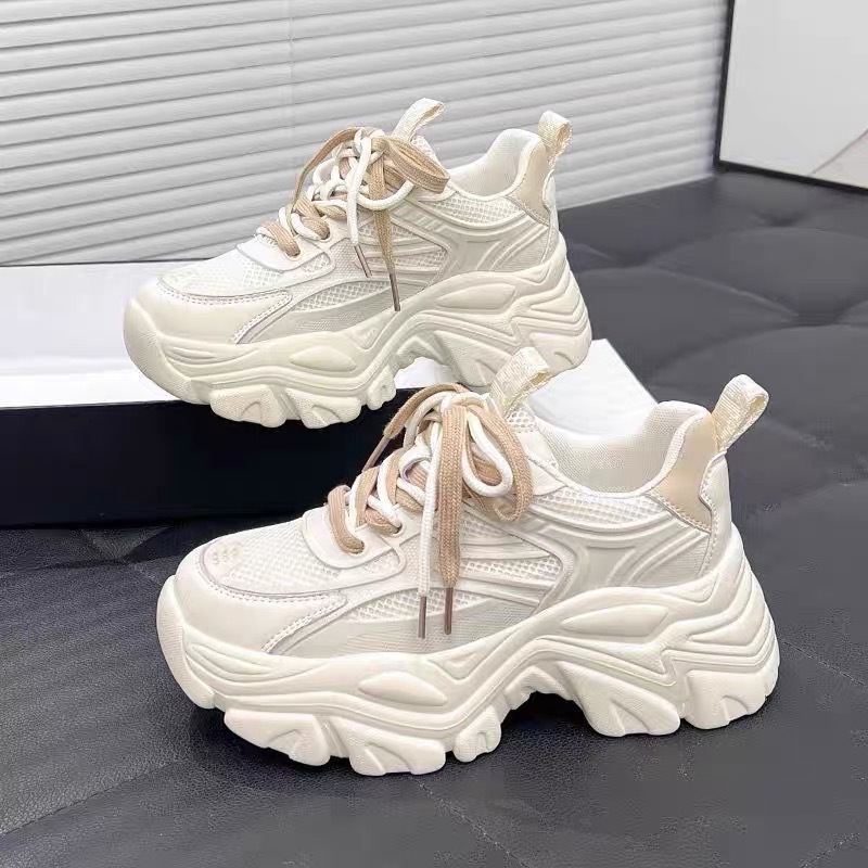 Showing Little Feet Torre Shoes Women's ins Trendy 2023 New Student All-match Breathable Slim Height-raising Hong Kong Style Sneakers