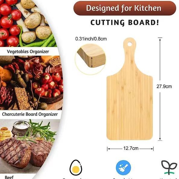 Amazon bamboo chopping board restaurant wooden pizza board with handle western style steak board household cutting board fruit board
