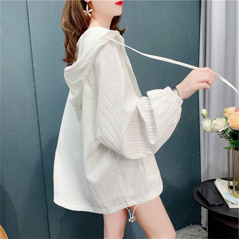 Anti-ultraviolet Breathable Thin Sunscreen Women's Coat Summer 2023 New Style Western Style All-match Simple Solid Color Top