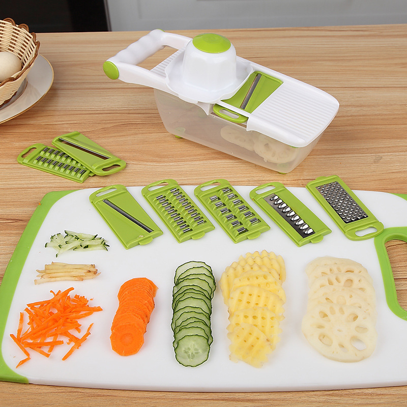 Multifunctional vegetable cutter household kitchen potato radish grater hand guard diced slice stainless steel wipes