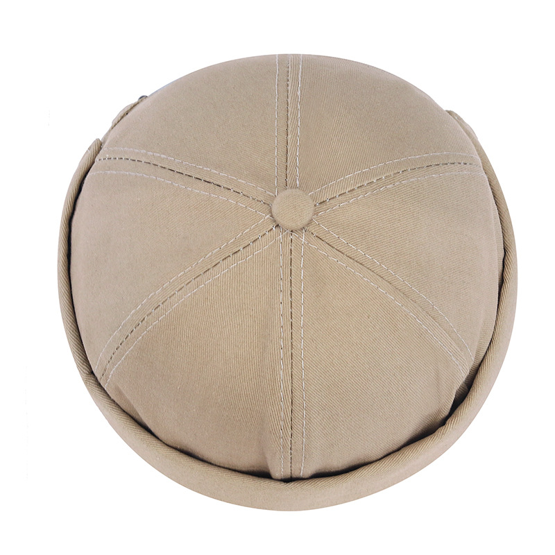 Spring New Fashion Retro Hip-Hop landlord Hat Solid Color Street Dance Japanese Melon Hat Light Board Beanless Tang Hat